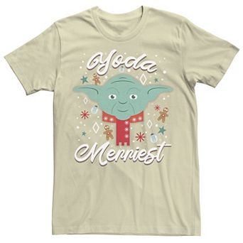 Men's Star Wars Christmas Yoda Merriest Portrait Tee