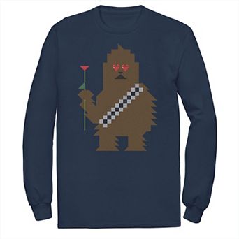 Men's Star Wars Chewbacca 8-Bit Heart Eyes Valentine Tee