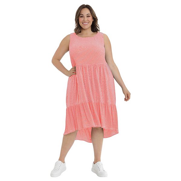 Plus Size Suite 7 Sleeveless Tiered A-Line Dress