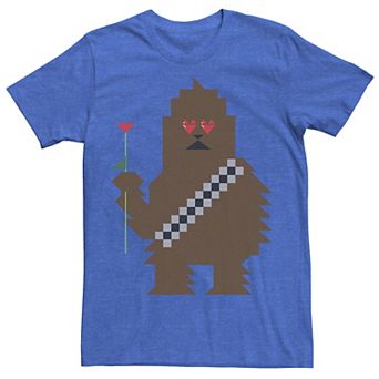 Men's Star Wars Chewbacca 8-Bit Heart Eyes Valentine Tee