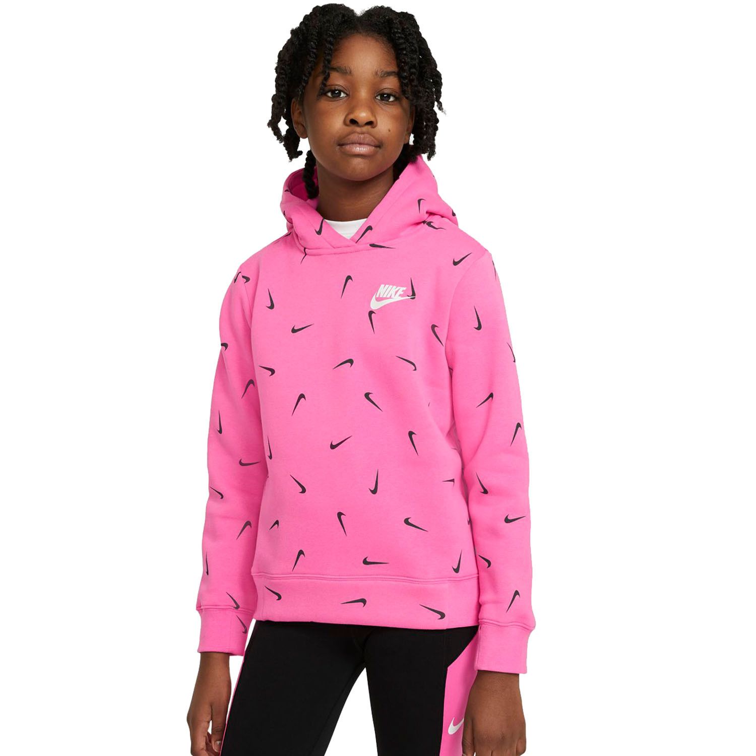 girls pink nike hoodie