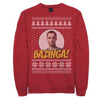 Men's The Big Bang Theory Bazinga Holiday Pattern Sweatshirt