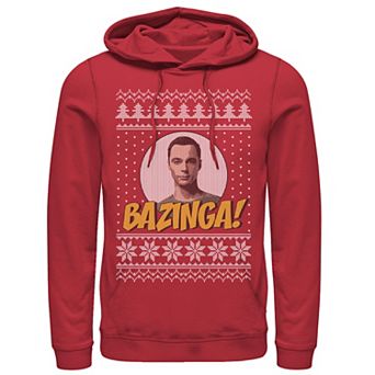 Men's The Big Bang Theory Bazinga Holiday Pattern Hoodie