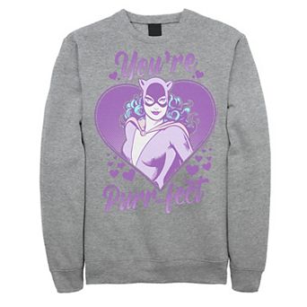 Men's DC Comics Valentine's Day Catwoman You're Purr-fect Sweatshirt