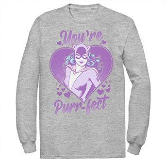 Men's DC Comics Valentine's Day Catwoman You're Purr-fect Tee