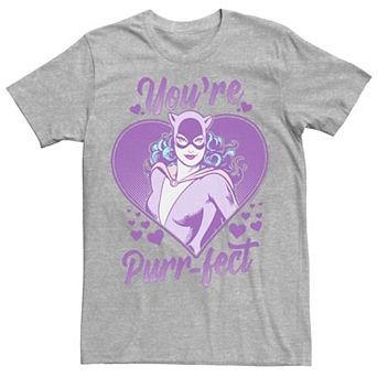 Men's DC Comics Valentine's Day Catwoman You're Purr-fect Tee