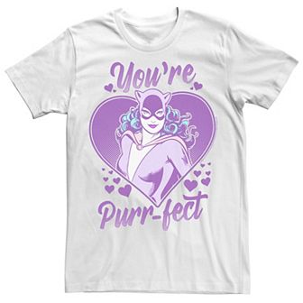 Men's DC Comics Valentine's Day Catwoman You're Purr-fect Tee