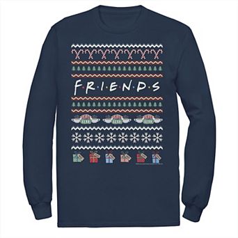 Men's Friends Christmas Ugly Sweater Style Logo Tee
