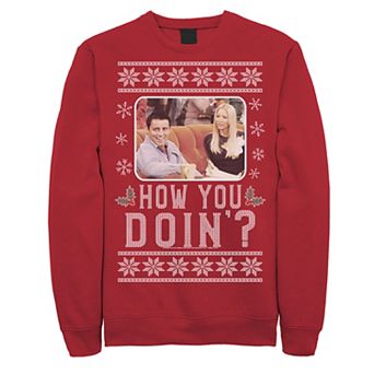 Men's Friends Christma Joey & Phoebe How You Doin' Ugly Sweater Sweatshirt