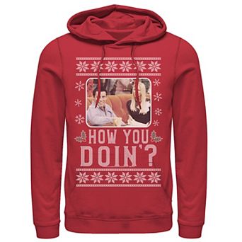 Men's Friends Christma Joey & Phoebe How You Doin' Ugly Sweater Hoodie