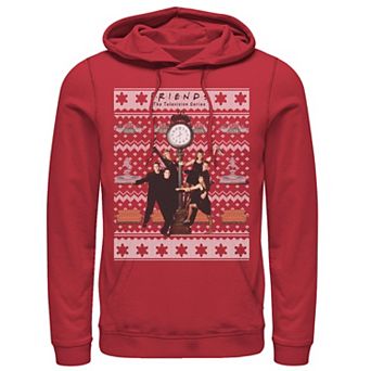 Men's Friends Around The Clock Holiday Pattern Hoodie