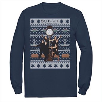 Men's Friends Around The Clock Holiday Pattern Tee