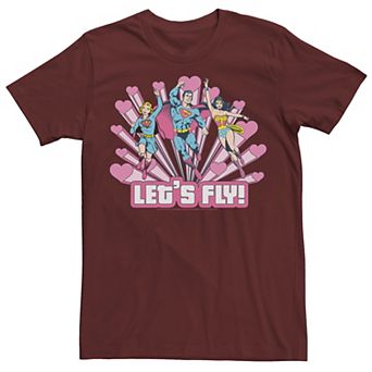Men's DC Comics Valentine's Day Justice League Let's Fly Tee