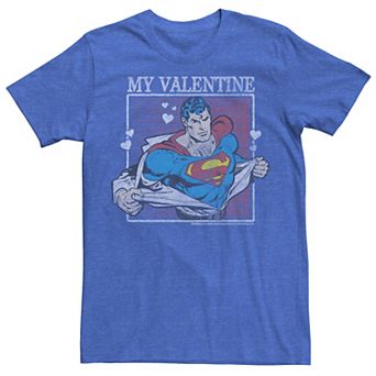 Mens DC Comics Superman My Valentine Comic Portrait Graphic Tee