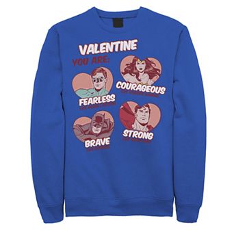 Men's DC Comics Justice League Valentine You Are Heart Portraits Sweatshirt