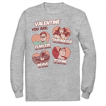 Men's DC Comics Justice League Valentine You Are Heart Portraits Tee