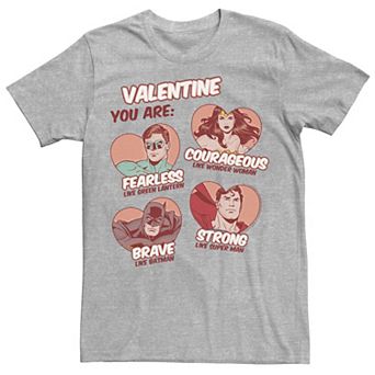 Men's DC Comics Justice League Valentine You Are Heart Portraits Tee