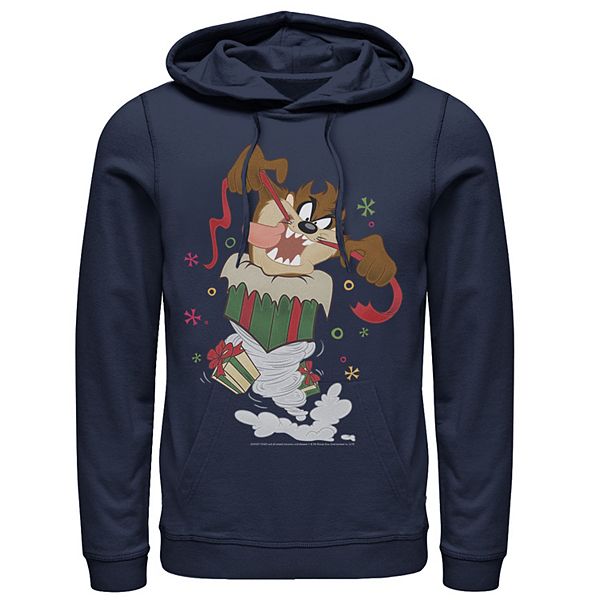 Men's Looney Tunes Christmas Taz Ripping Presents Hoodie