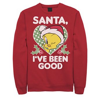 Men's Looney Tunes Christmas Tweety Santa I've Been Good Sweatshirt