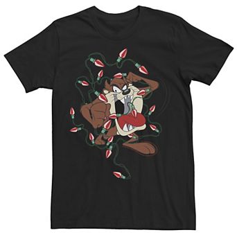 Men's Looney Tunes Christmas Taz In Lights Tee