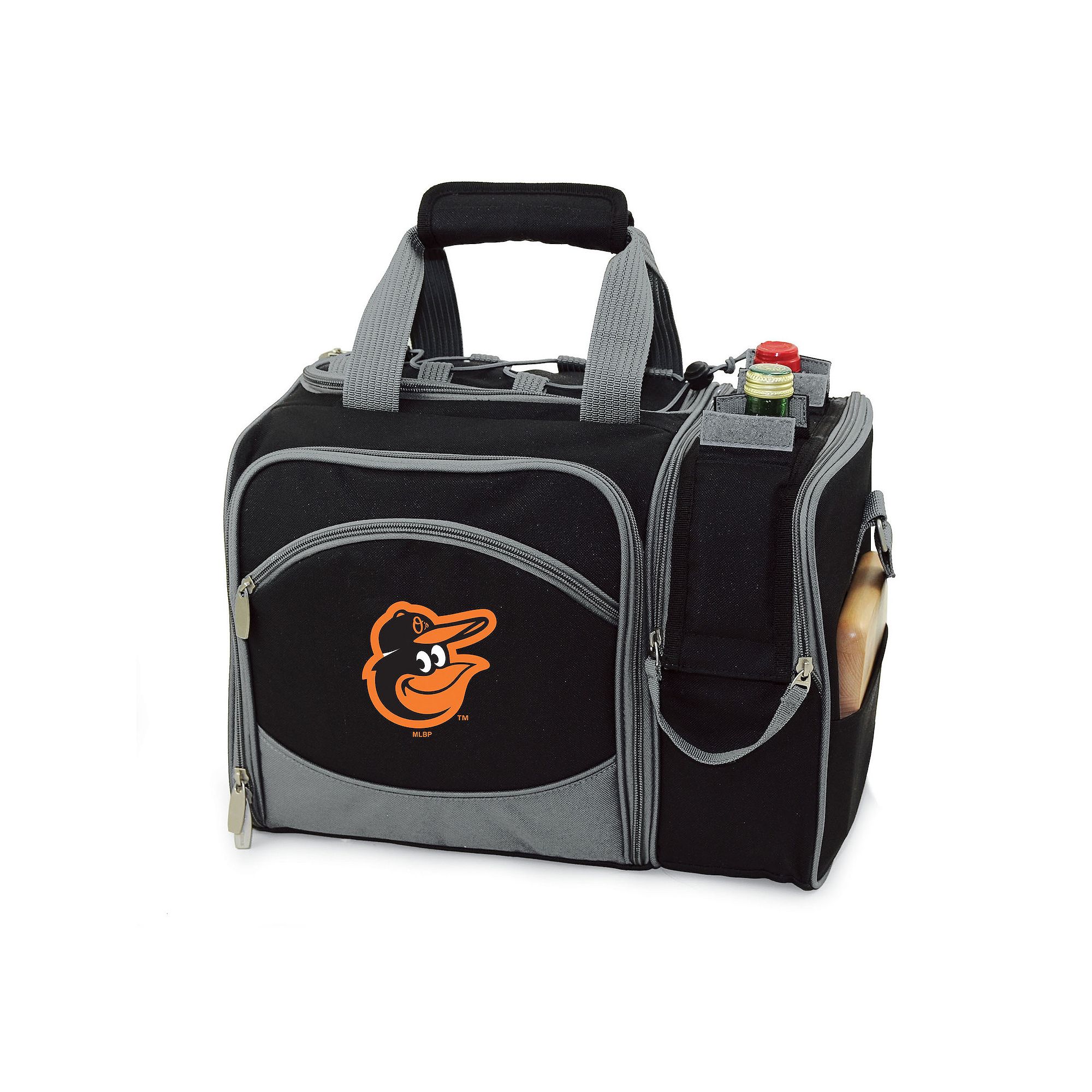 Picnic Time Baltimore Orioles Malibu Picnic Basket Cooler Set, Black