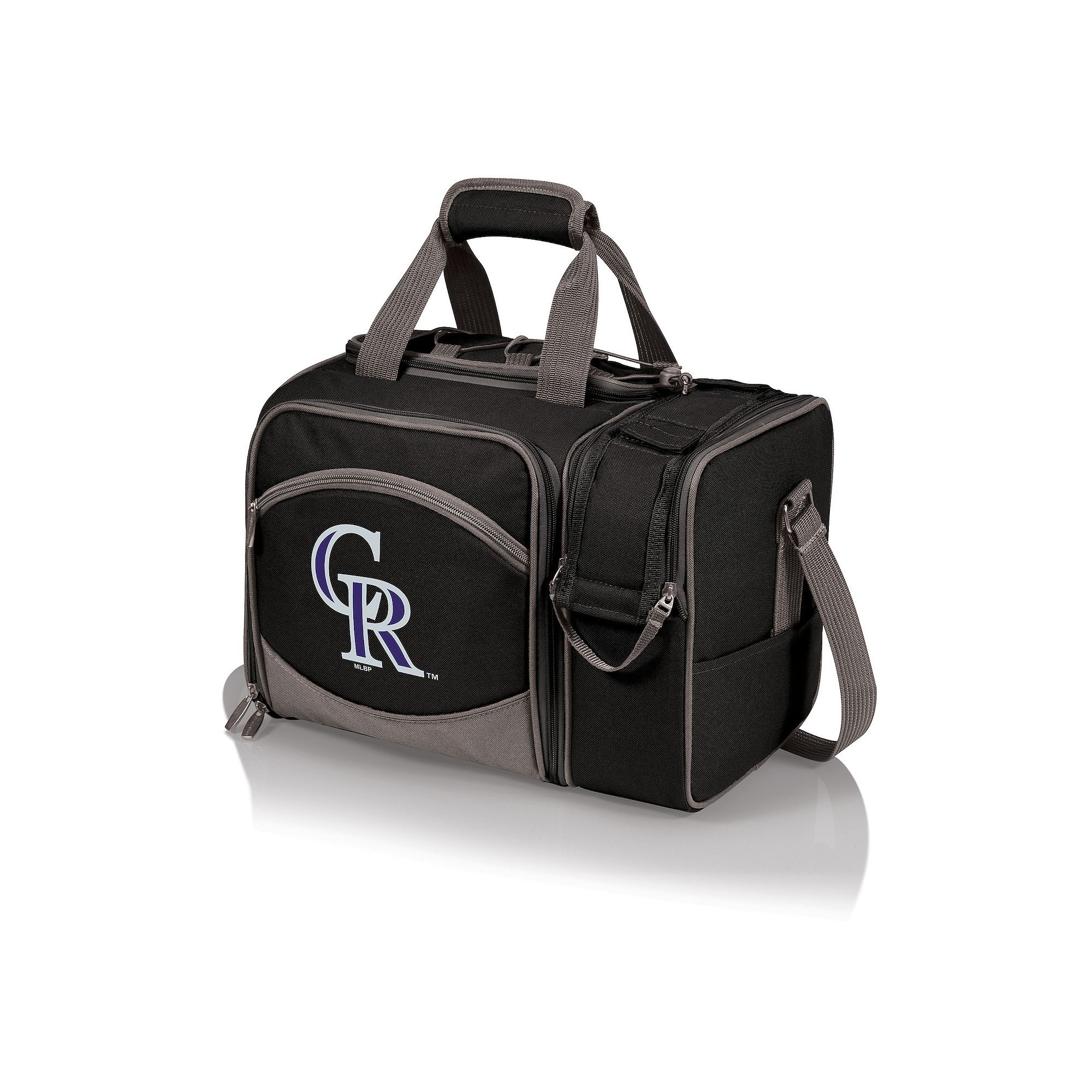 Picnic Time Colorado Rockies Malibu Picnic Basket Cooler Set, Black