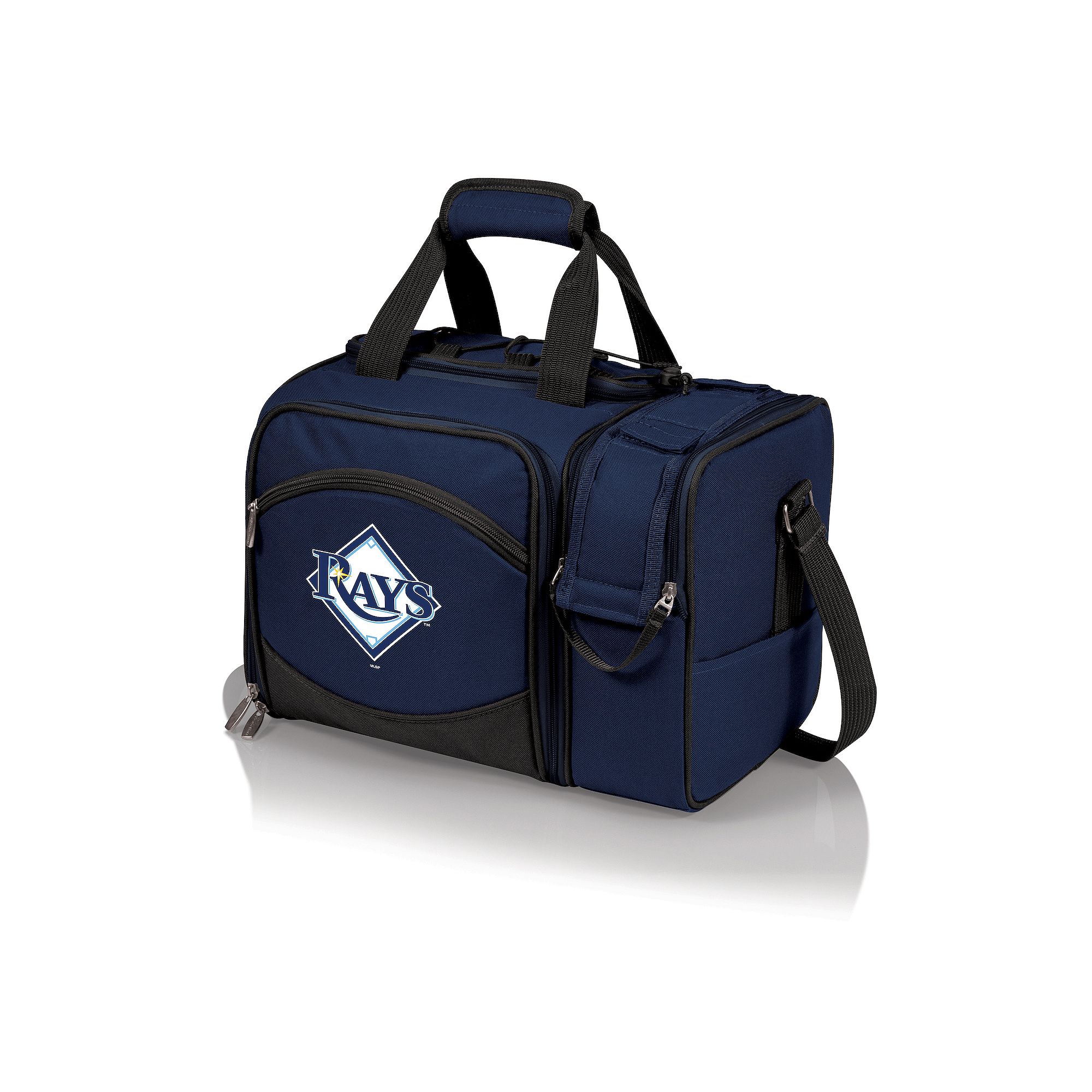 Picnic Time Tampa Bay Rays Malibu Picnic Basket Cooler Set, Blue