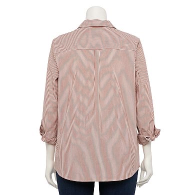 Plus Size Croft & Barrow® Poplin Tunic Shirt