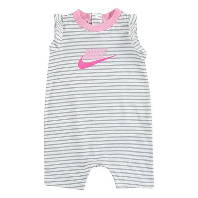 Baby Girl Nike Flutter Sleeve Striped Romper