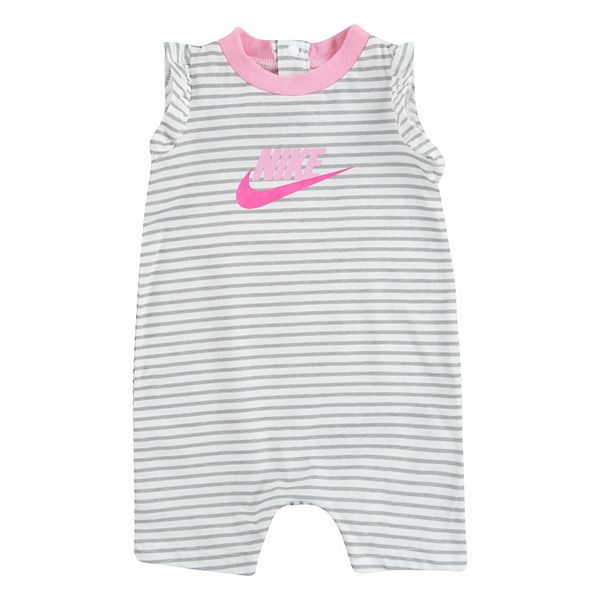 Baby Girl Nike Flutter Sleeve Striped Romper
