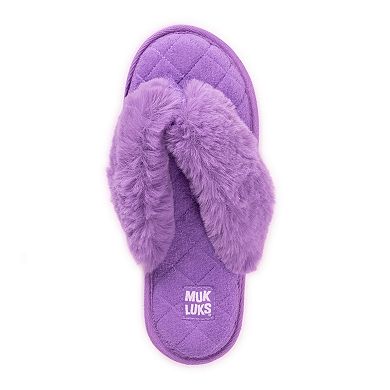 MUK LUKS Maren Faux Fur Women's Thong Slippers