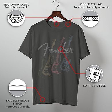 Men's Fender Stacked Guitar Faded Logo Graphic Tee