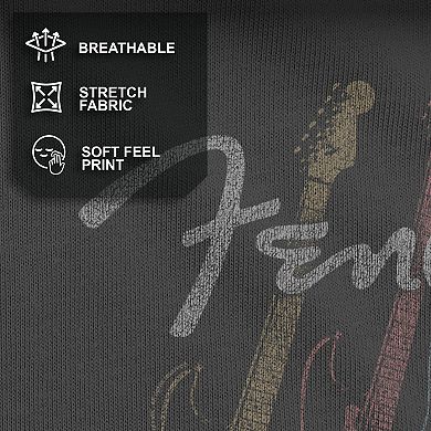 Men's Fender Stacked Guitar Faded Logo Graphic Tee