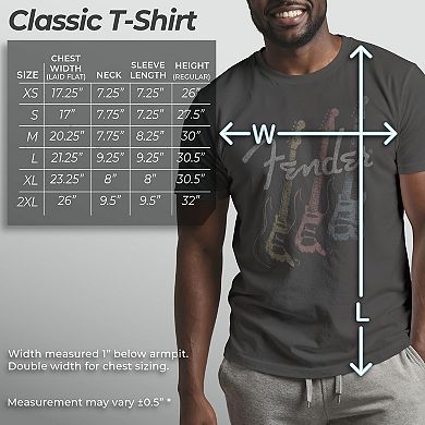 Men's Fender Stacked Guitar Faded Logo Graphic Tee