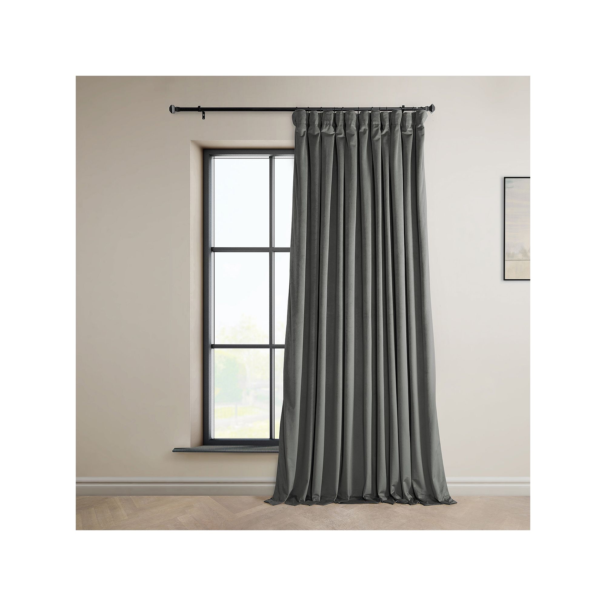 EFF Heritage Plush Velvet Extra Wide Room Darkening Curtain Panel, Destiny 