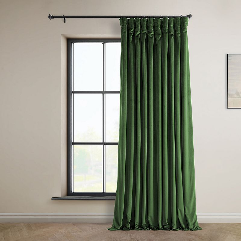 Eden Green Heritage Plush Velvet Extrawide Curtain (1 Panel)  Eden Green  100W X 96L