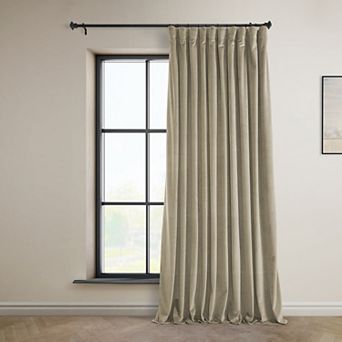 EFF Heritage Plush Velvet Extra Wide Room Darkening Curtain Panel