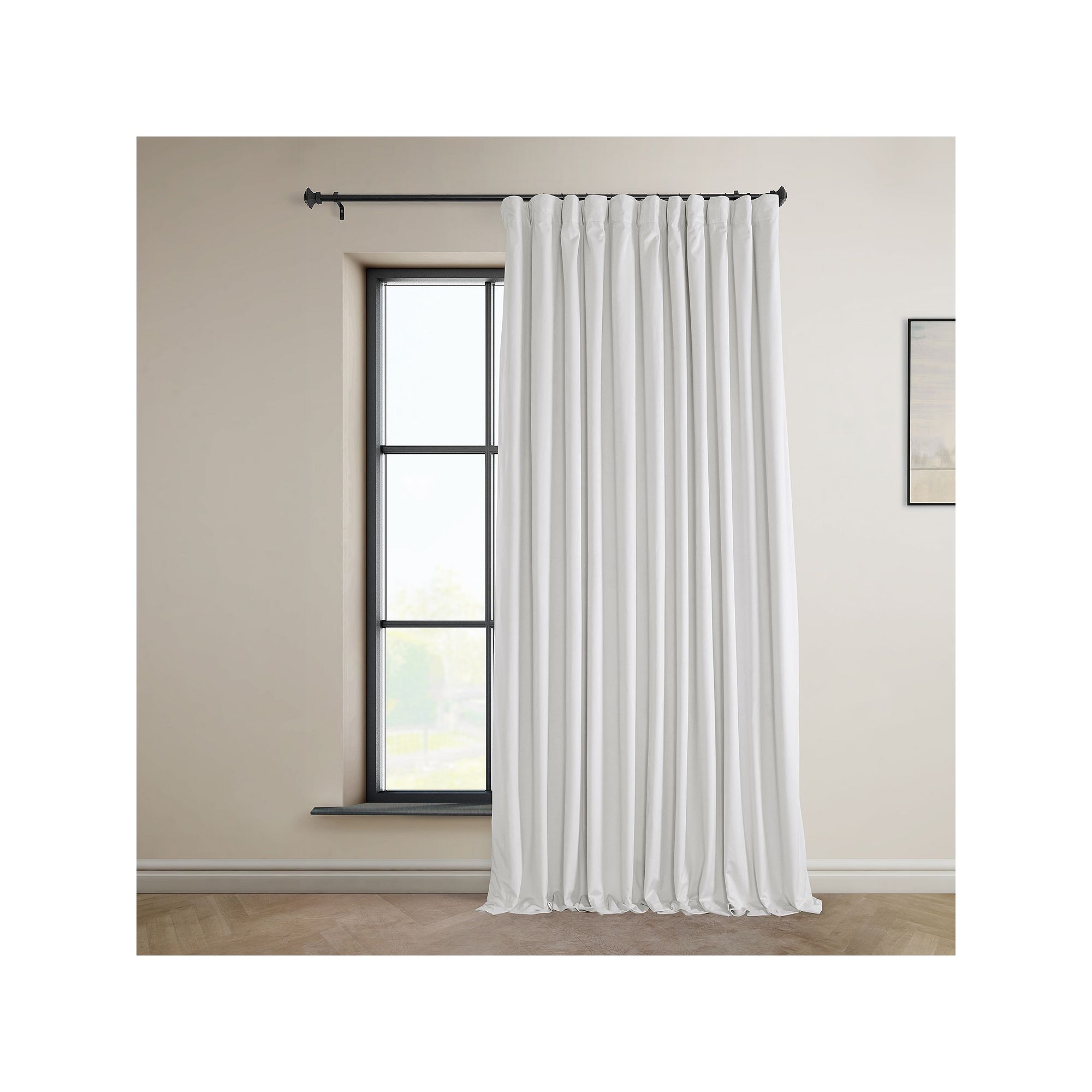 EFF Heritage Plush Velvet Extra Wide Room Darkening Curtain Panel, Pillow W