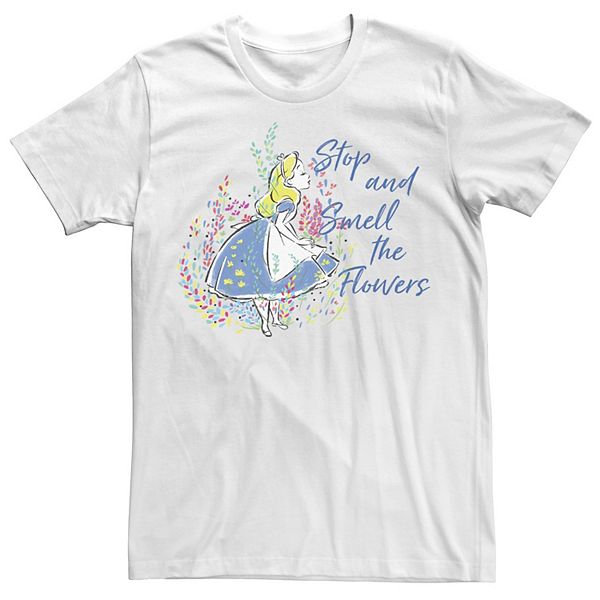 Men's Disney Alice In Wonderland Stop And Smell The Flowers Tee