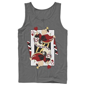 Men's Disney Alice In Wonderland Queen Of Hearts Playing Card Tank Top
