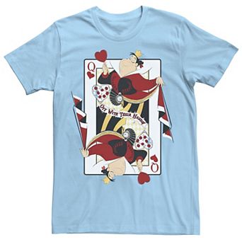 Disney's Alice In Wonderland Queen Of Hearts Men's Playing Card Tee