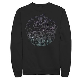 Disney's Alice In Wonderland Mad Hatter Time For Tea Line Art Men's Sweatshirt