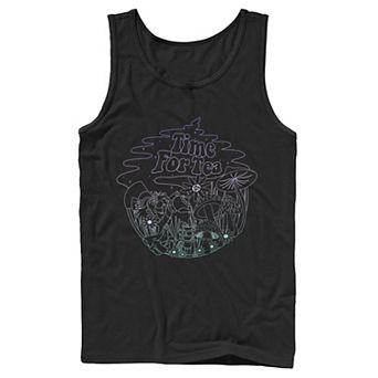 Disney's Alice In Wonderland Mad Hatter Time For Tea Line Art Men's Tank Top