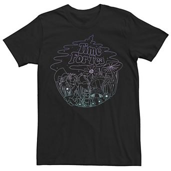 Disney's Alice In Wonderland Mad Hatter Men's Time For Tea Line Art Tee