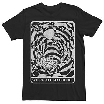 Disney's Alice In Wonderland Cheshire Cat We're All Mad Here Men's Tee