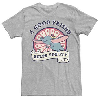 Disney's Dumbo Men's A Good Friend Helps You Fly Logo Poster Tee