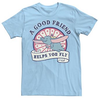 Disney's Dumbo Men's A Good Friend Helps You Fly Logo Poster Tee