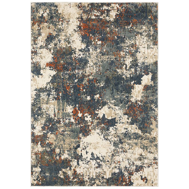 StyleHaven Freeport Abstract Paint Area Rug, Blue, 5X7 Ft