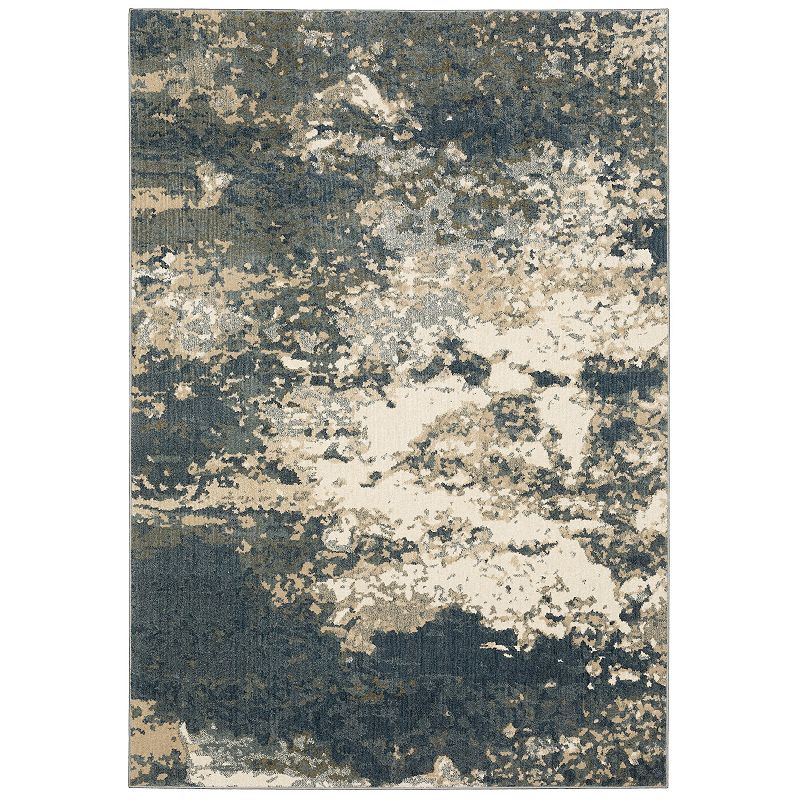 StyleHaven Freeport Marbled Abstract Area Rug, Blue, 10X13 Ft