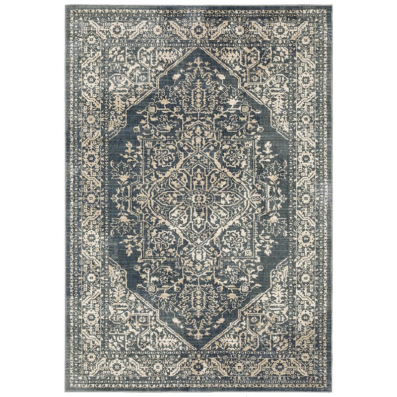 StyleHaven Freeport Vintage Medallion Area Rug, Blue, 10X13 Ft